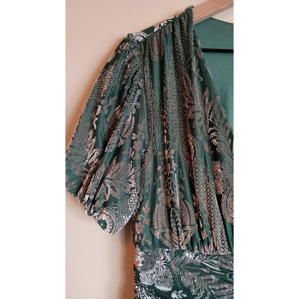 Baltic Born Leslie Velvet Maxi Dress Sage Silver Burnout Size M - Picture 4 of 12